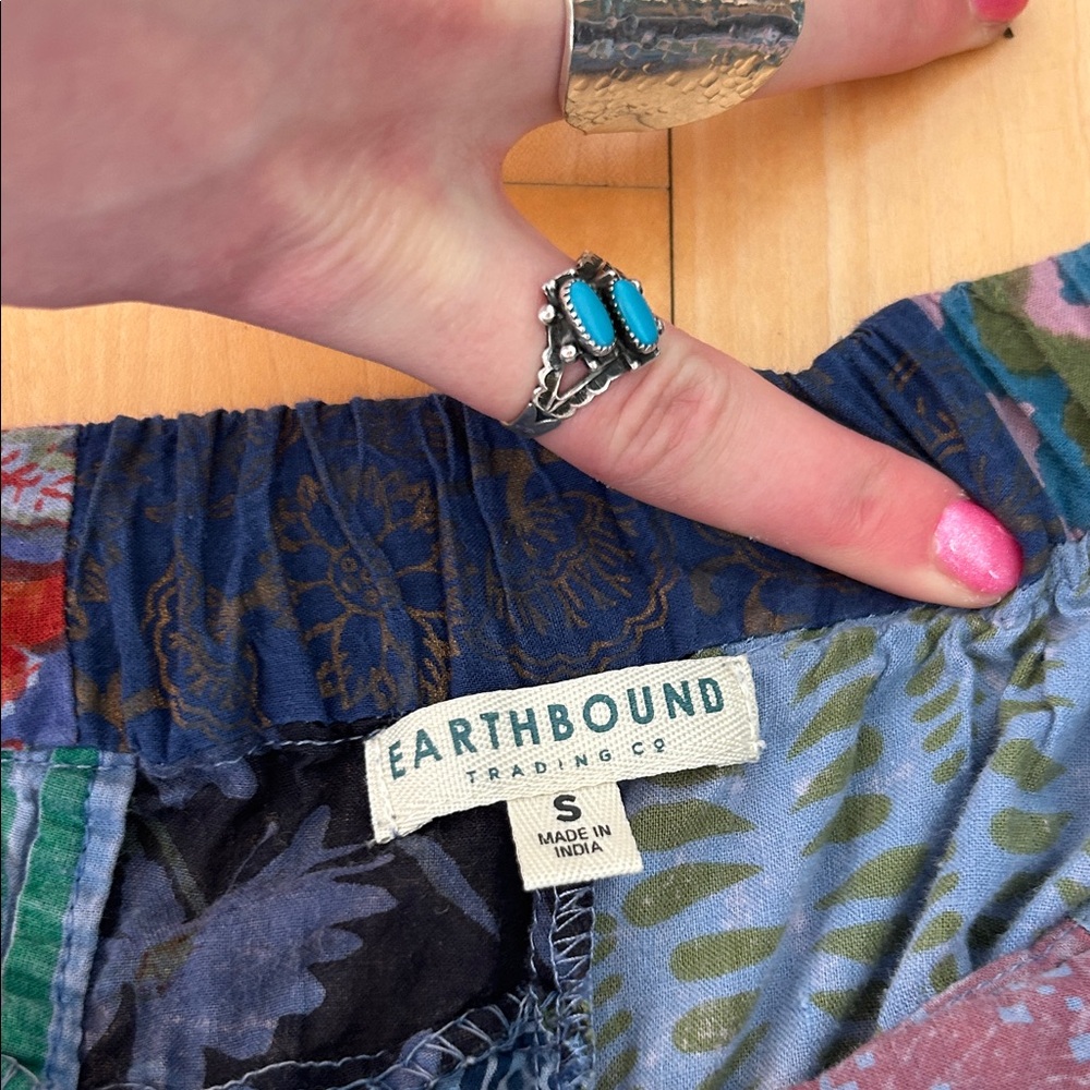 Earth bound Patchwork flowy pants- Multicolor - image 3